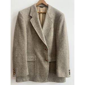 Vintage Pendleton 100% Virgin Wool Herringbone Tweed Sport Coat 44R USA Made